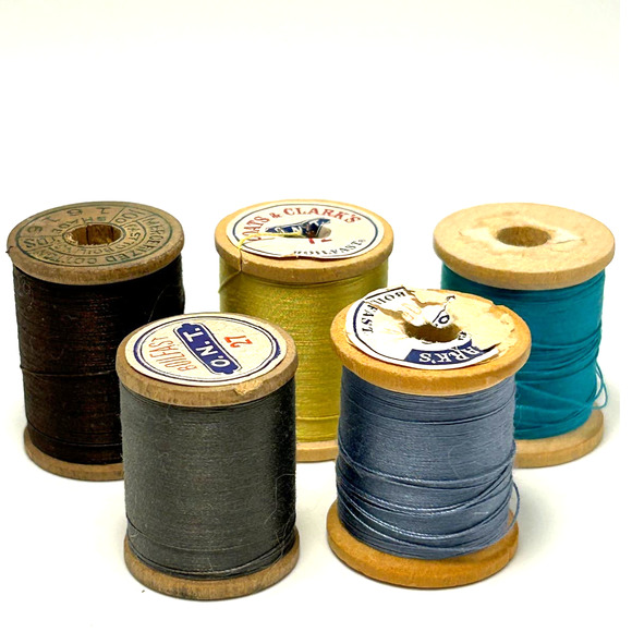 Vintage Thread On Wooden Spools Lot of 30 - Picture 5 of 11